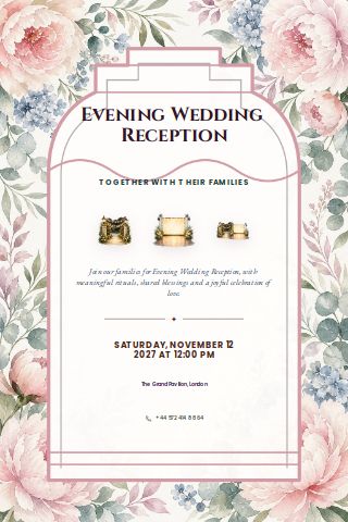 Evening Wedding Reception invitation preview