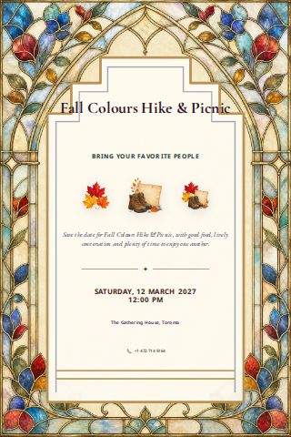 Fall Colours Hike & Picnic invitation design preview