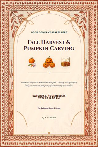 Fall Harvest & Pumpkin Carving invitation preview