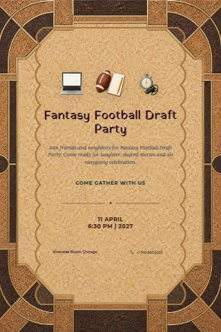 Fantasy Football Draft Party invitation preview