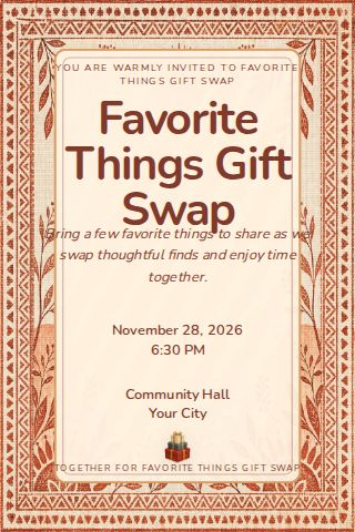 Favorite Things Gift Swap invitation design preview