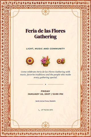 Feria de las Flores Gathering invitation preview