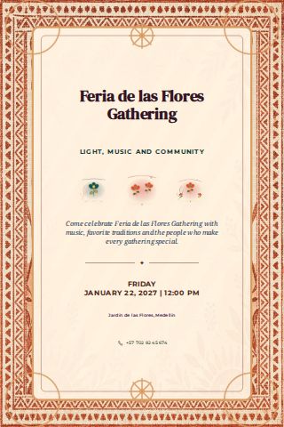 Feria de las Flores Gathering invitation design preview