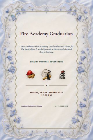 Fire Academy Graduation invitation preview