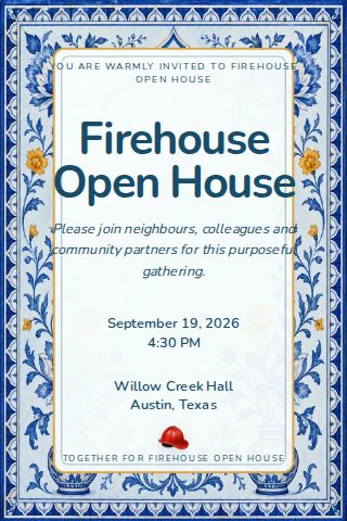 Firehouse Open House invitation design preview