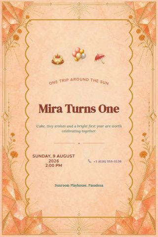 First Birthday invitation preview