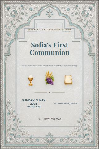 First Communion invitation preview