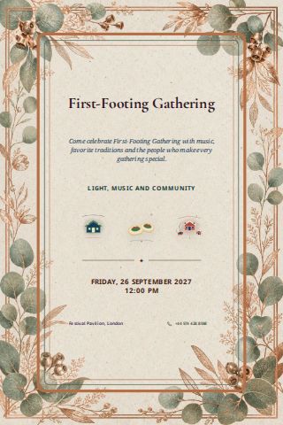 First-Footing Gathering invitation design preview