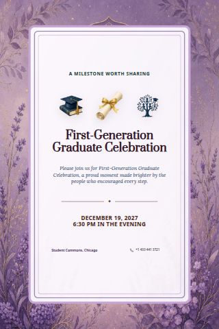 First-Generation Graduate Celebration invitation preview