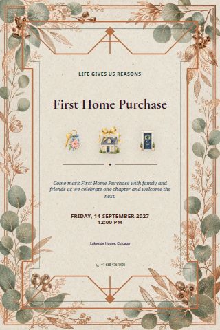 First Home Purchase invitation preview