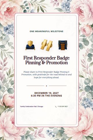 First Responder Badge Pinning & Promotion invitation preview