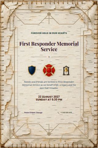 First Responder Memorial Service invitation preview