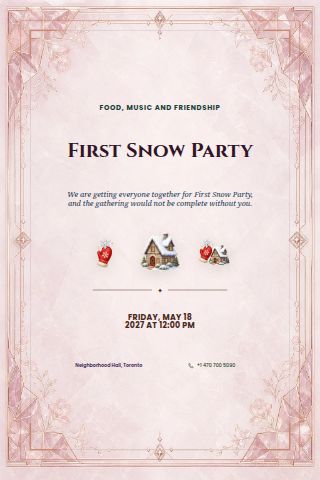 First Snow Party invitation preview