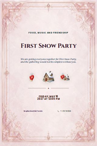 First Snow Party invitation design preview