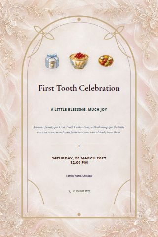 First Tooth Celebration invitation preview