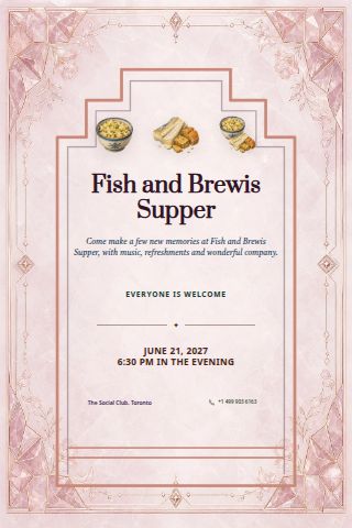 Fish and Brewis Supper invitation preview