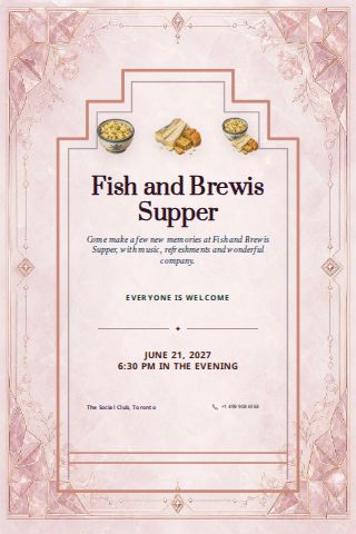 Fish and Brewis Supper invitation design preview
