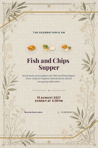 Fish and Chips Supper invitation preview