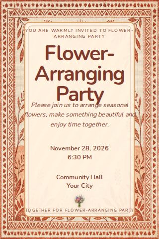 Flower-Arranging Party invitation design preview