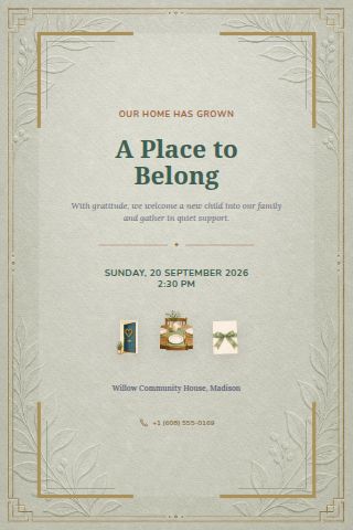 Foster Placement Announcement invitation preview