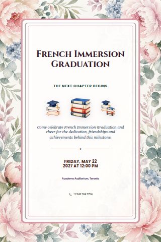 French Immersion Graduation invitation preview