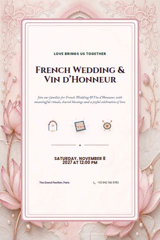 French Wedding & Vin d’Honneur invitation preview