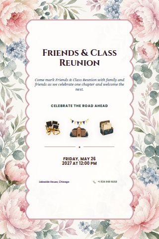 Friends & Class Reunion invitation preview