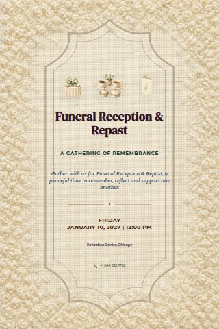 Funeral Reception & Repast invitation preview