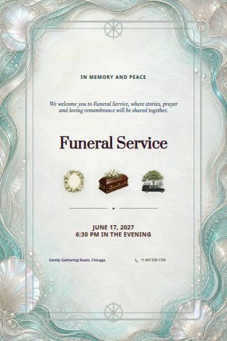 Funeral Service invitation preview