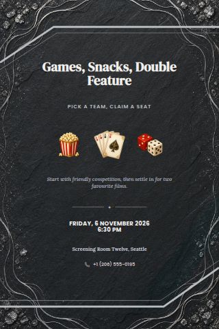 Game & Movie Night invitation preview