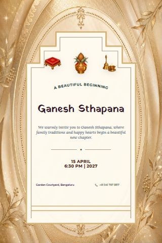 Ganesh Sthapana invitation preview