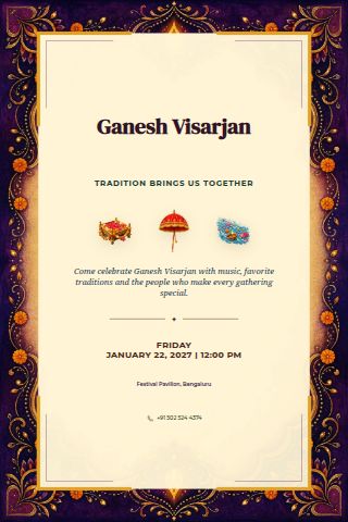 Ganesh Visarjan invitation preview