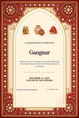 Gangaur invitation preview