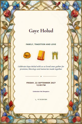 Gaye Holud invitation preview