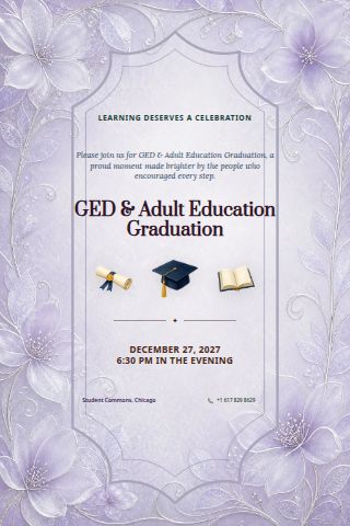 GED & Adult Education Graduation invitation preview