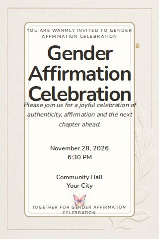 Gender Affirmation Celebration invitation design preview