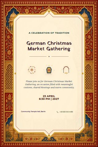 German Christmas Market Gathering invitation preview