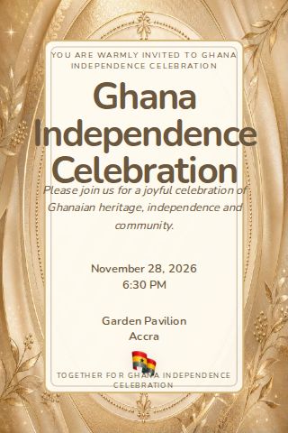 Ghana Independence Celebration invitation design preview
