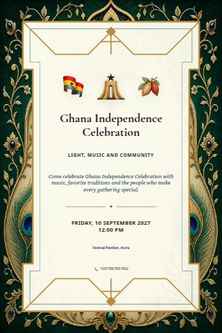 Ghana Independence Celebration invitation preview