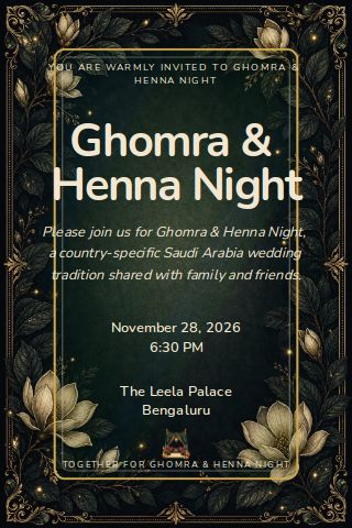 Ghomra & Henna Night invitation design preview