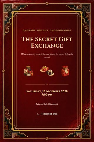 Gift Exchange & Secret Santa invitation preview