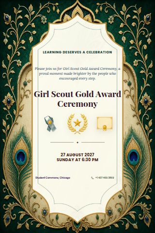 Girl Scout Gold Award Ceremony invitation preview