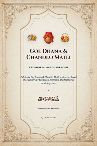 Gol Dhana & Chandlo Matli invitation preview
