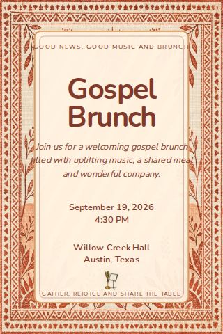 Gospel Brunch invitation design preview