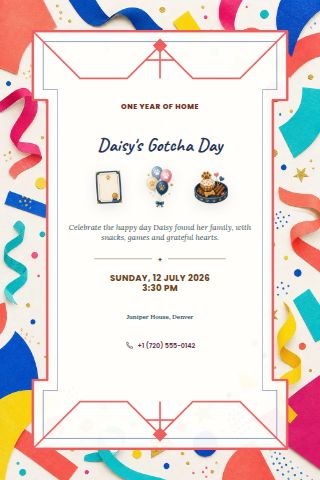 Gotcha Day invitation preview