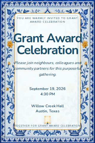 Grant Award Celebration invitation design preview