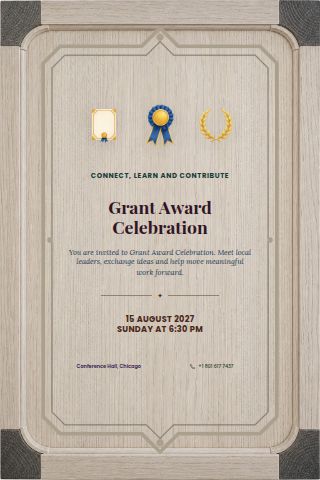 Grant Award Celebration invitation preview