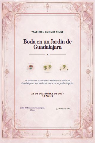 Guadalajara Garden Wedding invitation design preview