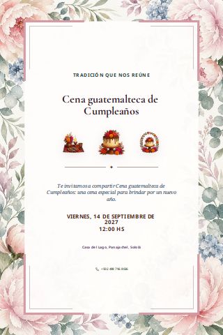 Guatemalan Adult Birthday Dinner invitation preview
