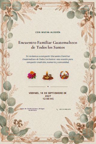 Guatemalan All Saints Family Gathering invitation preview